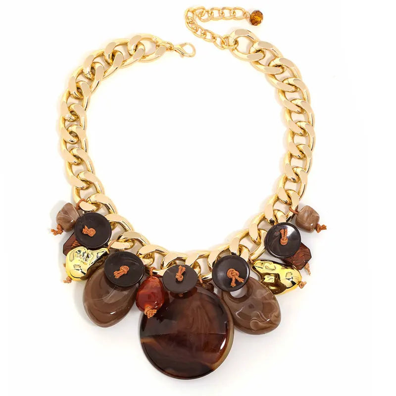 Party Statement Beads &Chain Necklace Jewelry