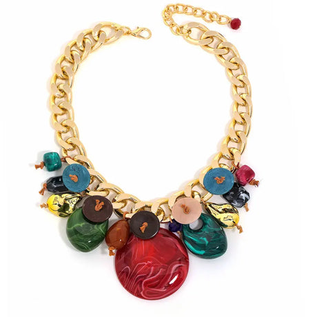Party Statement Beads &Chain Necklace Jewelry