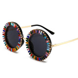 Party Travel Round Diamond Sunglasses