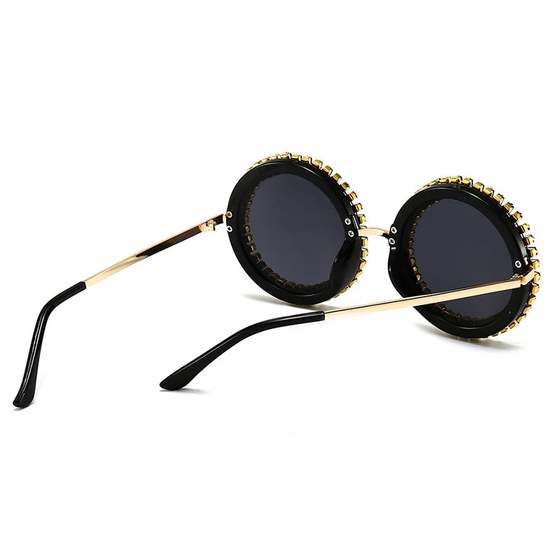 Party Travel Round Diamond Sunglasses back