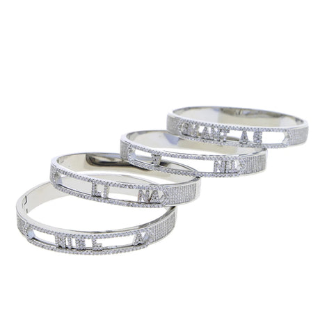 Paved 5A Cubic Zirconia Bangle Bracelets