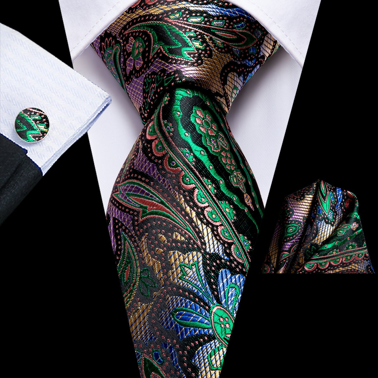 Peacock Pattern Silk Tie