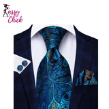 Peacock Pattern Silk Tie Sassy Chicks Logo