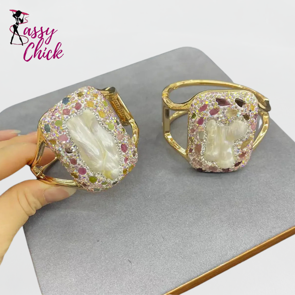 Pearl Baroque Pearl Inlaid Natural Bracelet Sassy Chick Logo