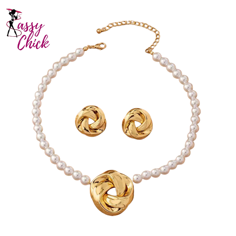 Pearl Metal Irregular Fashion Jewelry Accessories Sassy Chick Logo