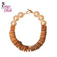 Pearls And Coconut Shell Handmade Necklace Sassy Chick Logo