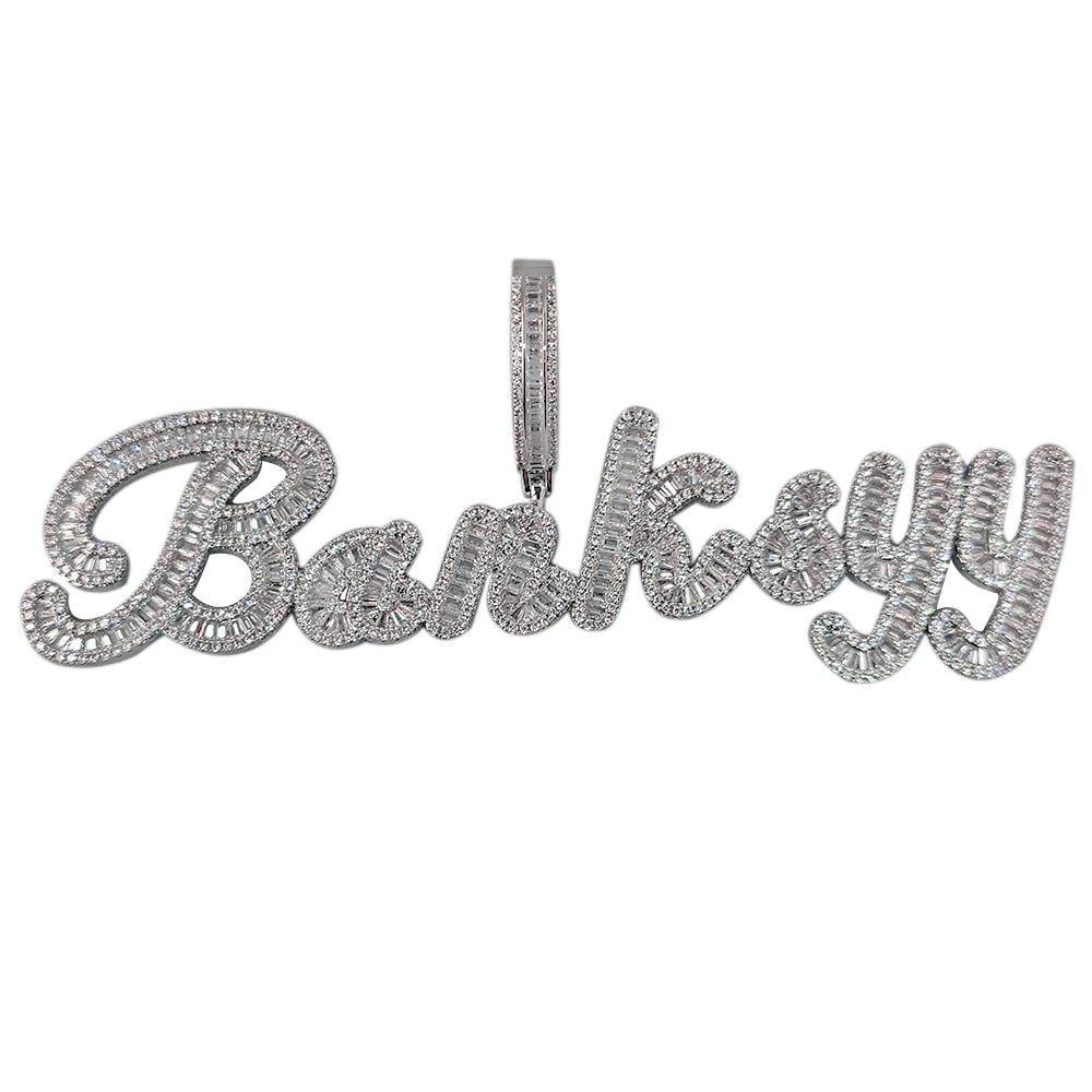 Personalized Bling Zircon Name Letter Pendant