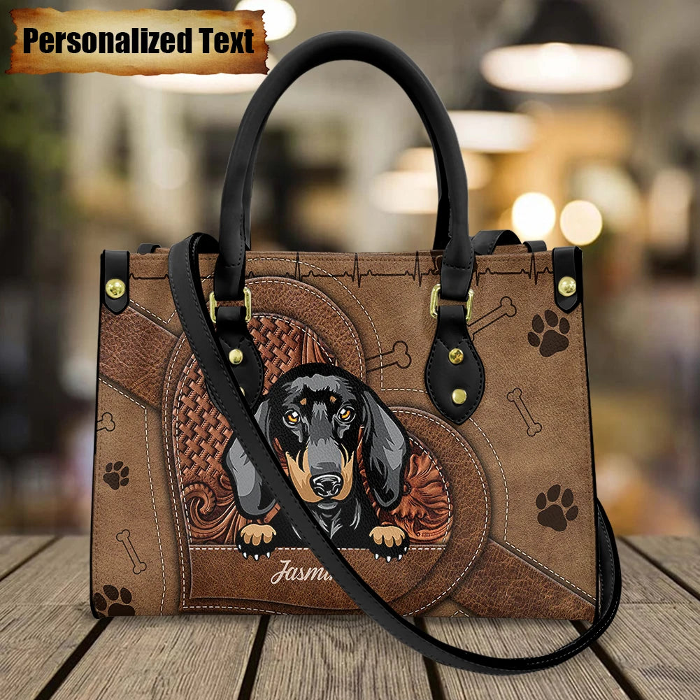 dog face brown bag design 