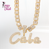 Personalized Name Plate Necklace Hip hop Jewelry Sassy Chick Logo