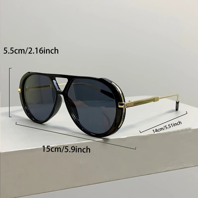 Size of Pilot Double Bridge Gradient Multi-color Casual Shades Sunglasses