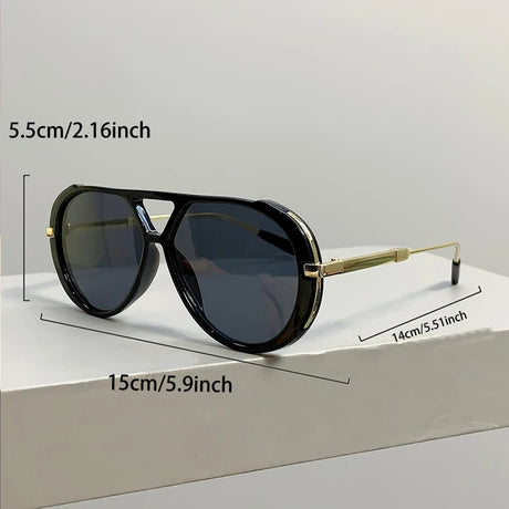 Size of Pilot Double Bridge Gradient Multi-color Casual Shades Sunglasses