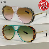 Pilot Double Bridge Gradient Multi-color Casual Shades Sunglasses