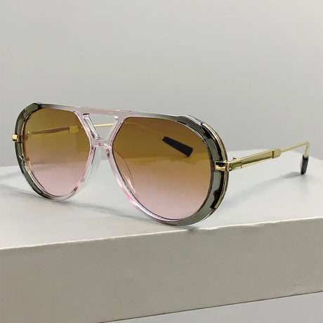 Pilot Double Bridge Gradient Multi-color Casual Shades Sunglasses