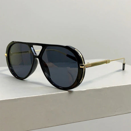 Black Pilot Double Bridge Gradient Multi-color Casual Shades Sunglasses
