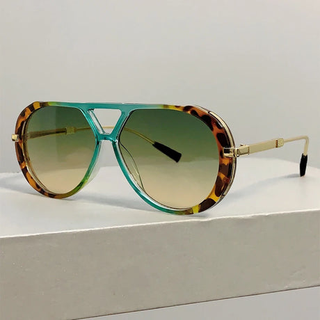 Pilot Double Bridge Gradient Multi-color Casual Shades Sunglasses