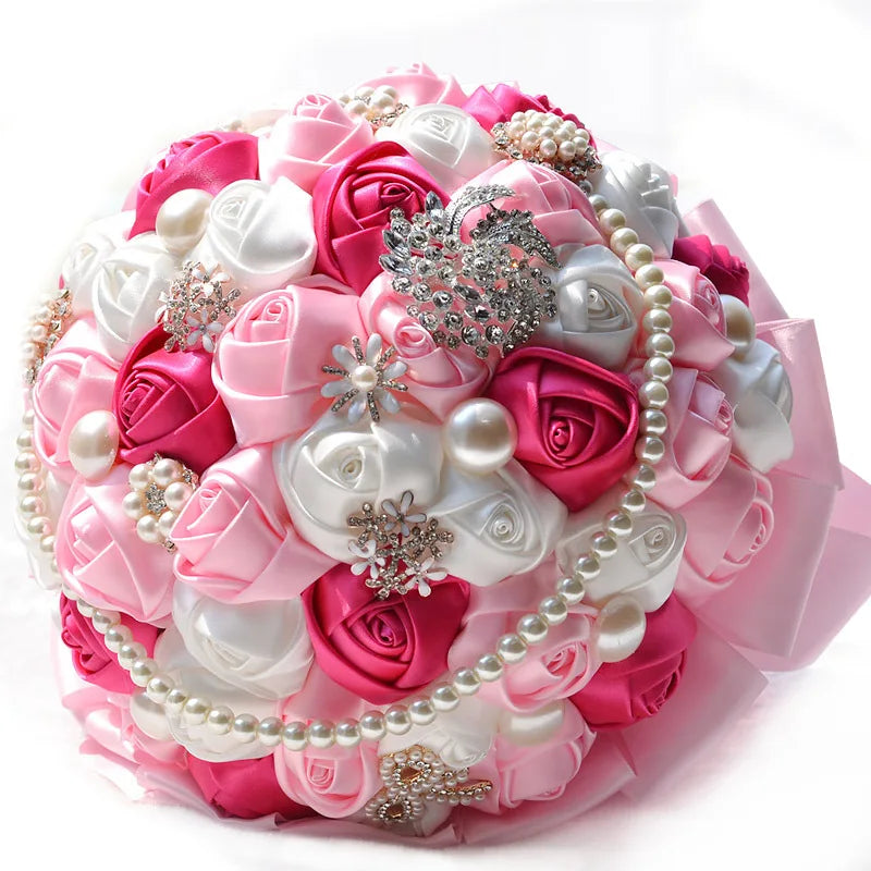 Pink Handmade Bridal Wedding Flowers Bouquet