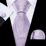 Pink Jacquard Peach Silk Pocket Square Cufflinks Set Necktie