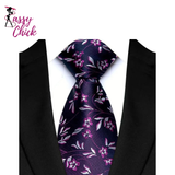 Plaid & Checks Stripes Woven Jacquard Necktie Sassy Chick Logo