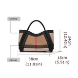 Size of Plaid Pattern Large Capacity Handbag