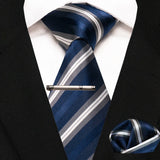 Plaid Stripe Men Fashion Silk Wedding Tie