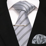Plaid Stripe Men Fashion Silk Wedding Tie