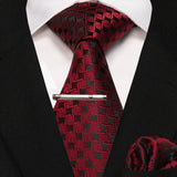 Plaid Stripe Men Fashion Silk Wedding Tie