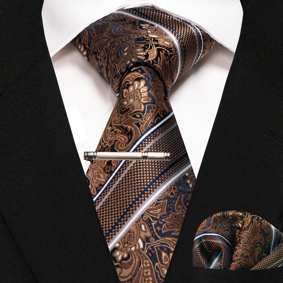Plaid Stripe Men Fashion Silk Wedding Tie
