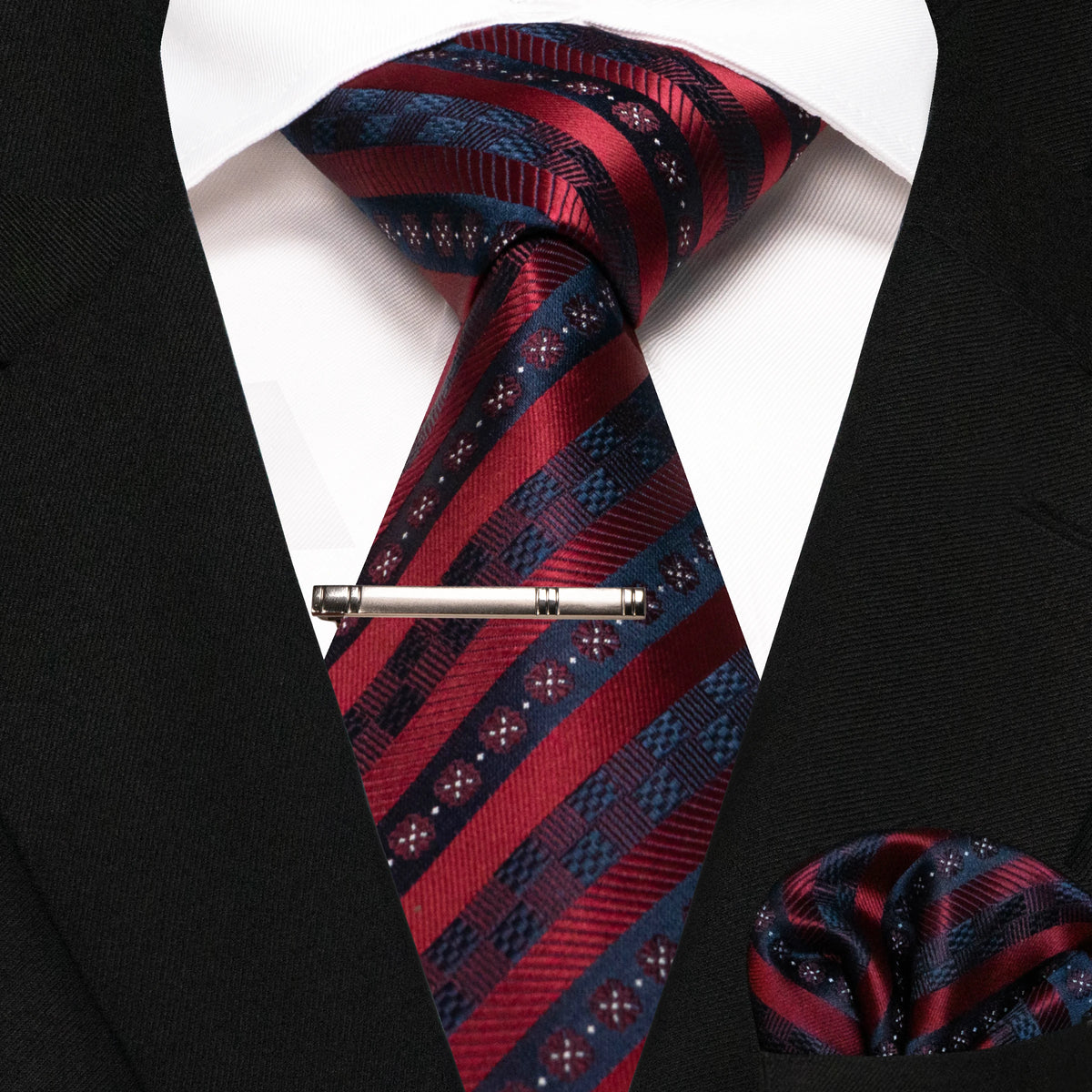 Plaid Stripe Men Fashion Silk Wedding Tie