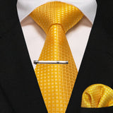 Plaid Stripe Men Fashion Silk Wedding Tie