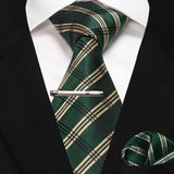 Plaid Stripe Men Fashion Silk Wedding Tie