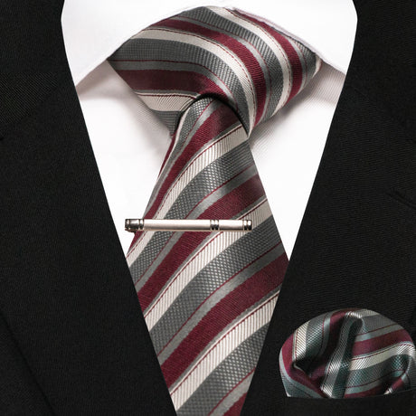 Plaid Stripe Men Fashion Silk Wedding Tie