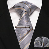 Plaid Stripe Men Fashion Silk Wedding Tie