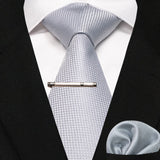 Plaid Stripe Men Fashion Silk Wedding Tie