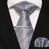 Plaid Stripe Men Fashion Silk Wedding Tie