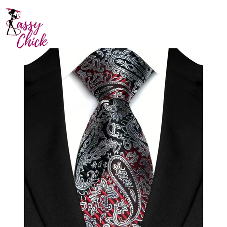 Plaid Stripes Floral 8CM  Jacquard Woven Necktie Sassy Chick Logo