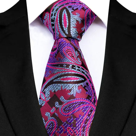 Pink Plaid Stripes Floral 8CM  Jacquard Woven Necktie