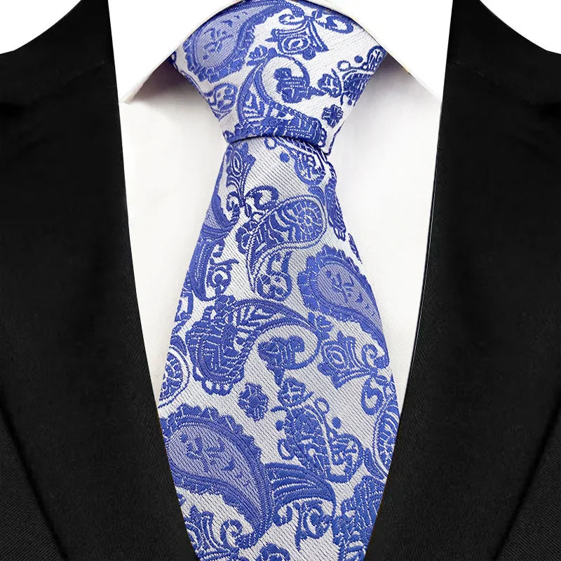 Plaid Stripes Floral 8CM  Jacquard Woven Necktie