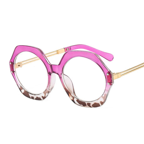 Pink Leopard Plastic Spectacle Frame Anti-Fatigue Eyeglass