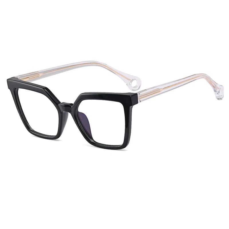 Black Plastic Titanium Anti Blue Light Eyeglasses