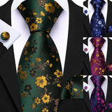 Collection of Pocket Square Cufflinks Set Jacquard Necktie