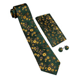 Pocket Square Cufflinks Set Jacquard Necktie