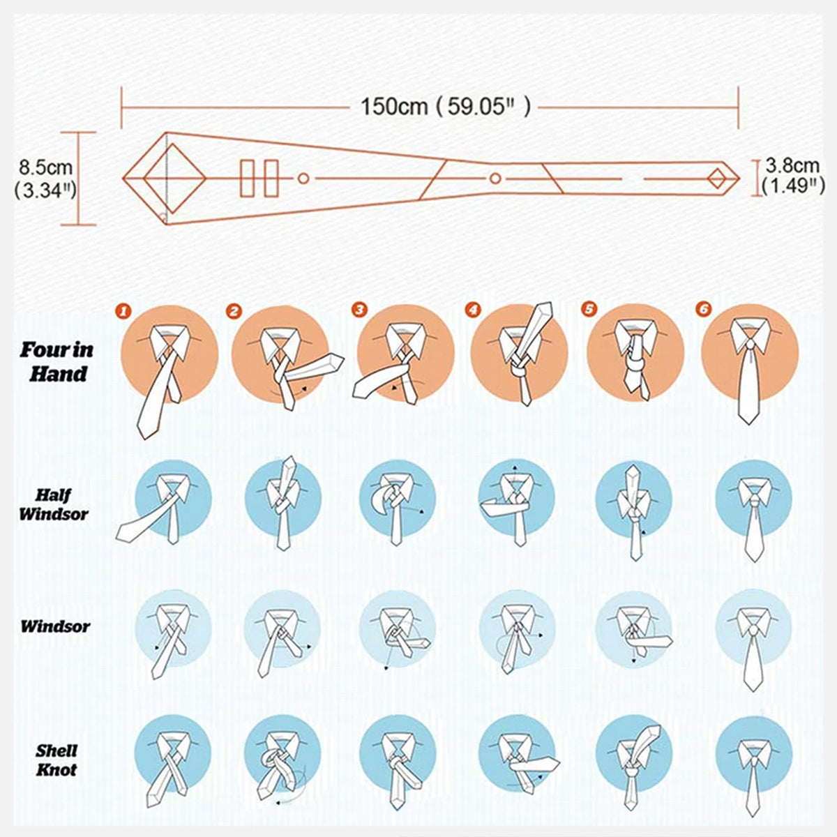 Size of Pocket Square Cufflinks Set Jacquard Necktie