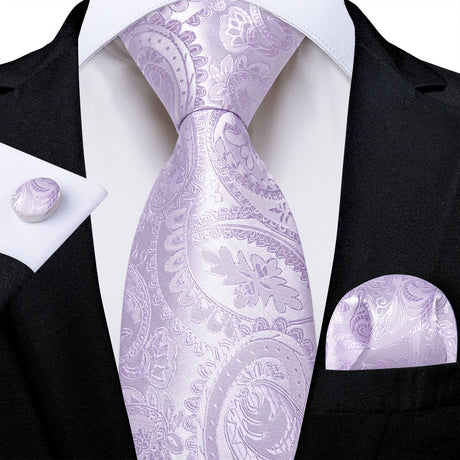 Purple Pocket Square Cufflinks Silk Polyester Ties