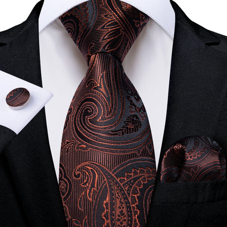 Brown Pocket Square Cufflinks Silk Polyester Ties