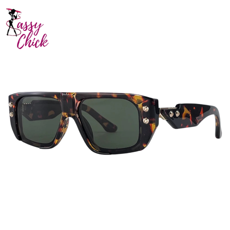 Polarized Punk Square Sunglasses Sassy Chick Logo