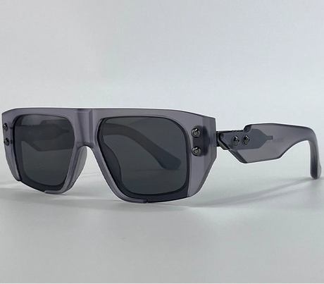 Black Transparent Polarized Punk Square Sunglasses