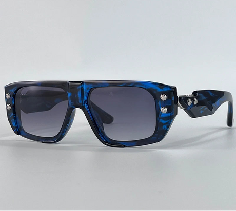 Blue Polarized Punk Square Sunglasses
