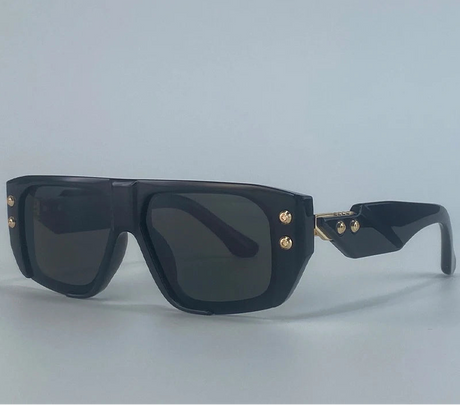 Black Polarized Punk Square Sunglasses