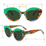 Size of Polarized Retro Asymmetric Cat Acetate UV400 Sunglasses