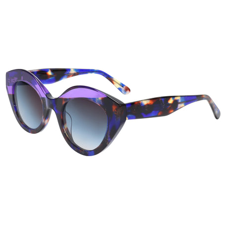 Blue Polarized Retro Asymmetric Cat Acetate UV400 Sunglasses